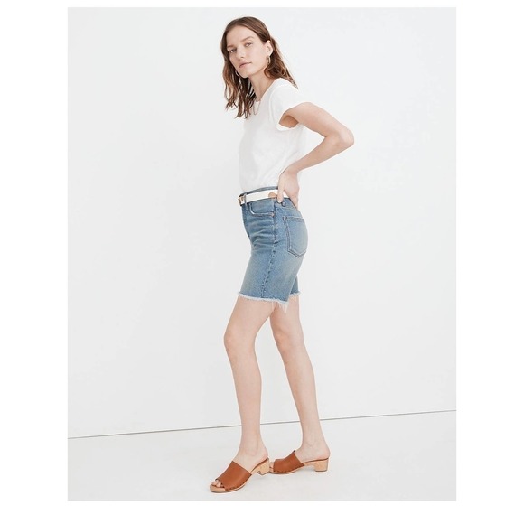 Madewell high-rise denim mid-length shorts women’s size 26 - Picture 2 of 9
